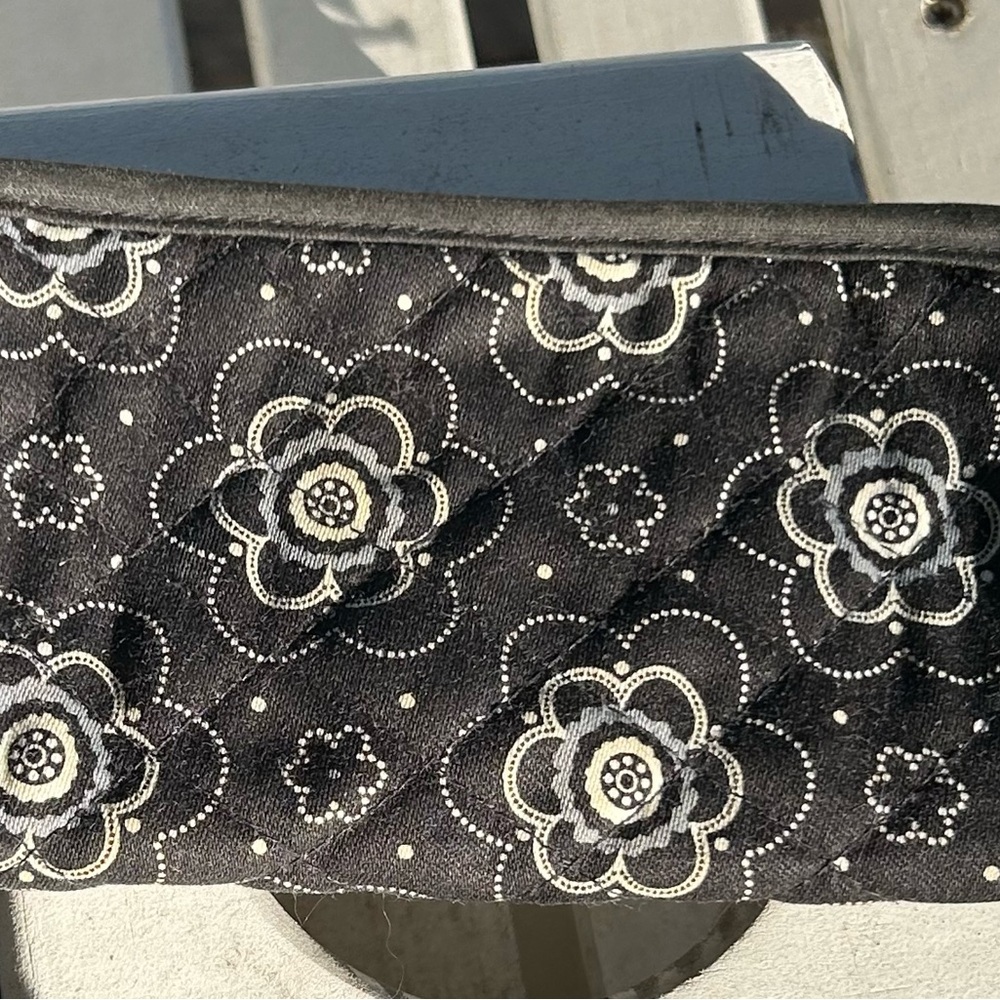 Floral Quilted Black and White Clutch by thirty-one
